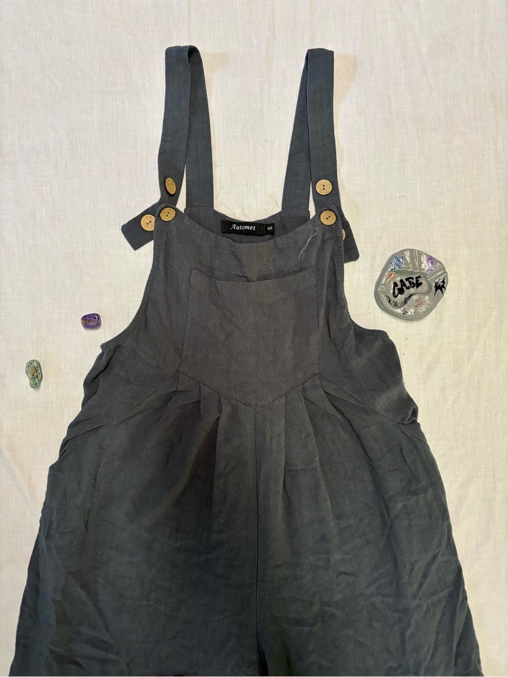 Blue Linen Womens S Linen Overalls